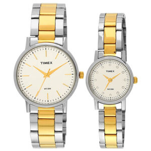 Timex Classics Analog Silver Dial Couple Watch